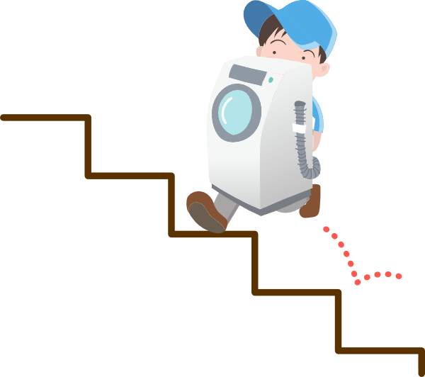 階段を使っての配送